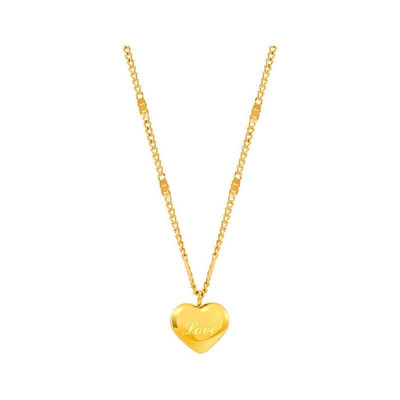 Love heart necklace, gold pendant necklace, women's collarbone chain, minimalist jewelry, simple elegant necklace, spring summer accessory