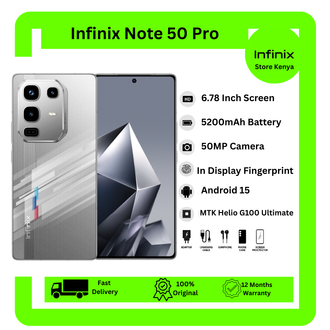 [New Arrival] Infinix Note 50 Pro 4G 256GB+8GB 6.78" 144Hz AMOLED Display 50MP+8MP+32MP Camera MTK Helio G100 Ultimate Processor 5200mAh Battery 90W Wired 30W Wireless Charge Mobilephone Smartphone