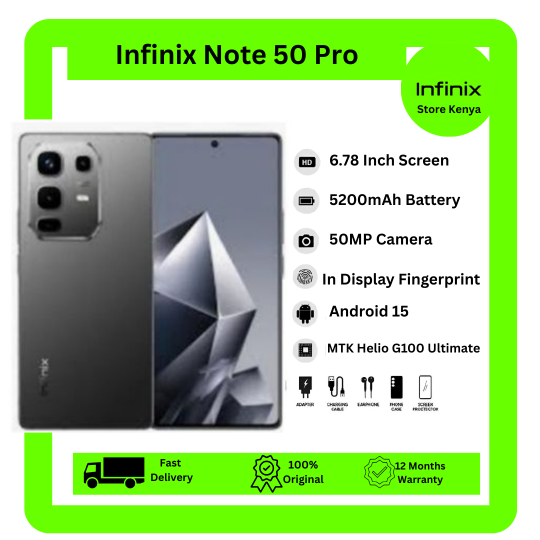 [New Arrival] Infinix Note 50 Pro 4G 256GB+8GB 6.78" 144Hz AMOLED Display 50MP+8MP+32MP Camera MTK Helio G100 Ultimate Processor 5200mAh Battery 90W Wired 30W Wireless Charge Mobilephone Smartphone