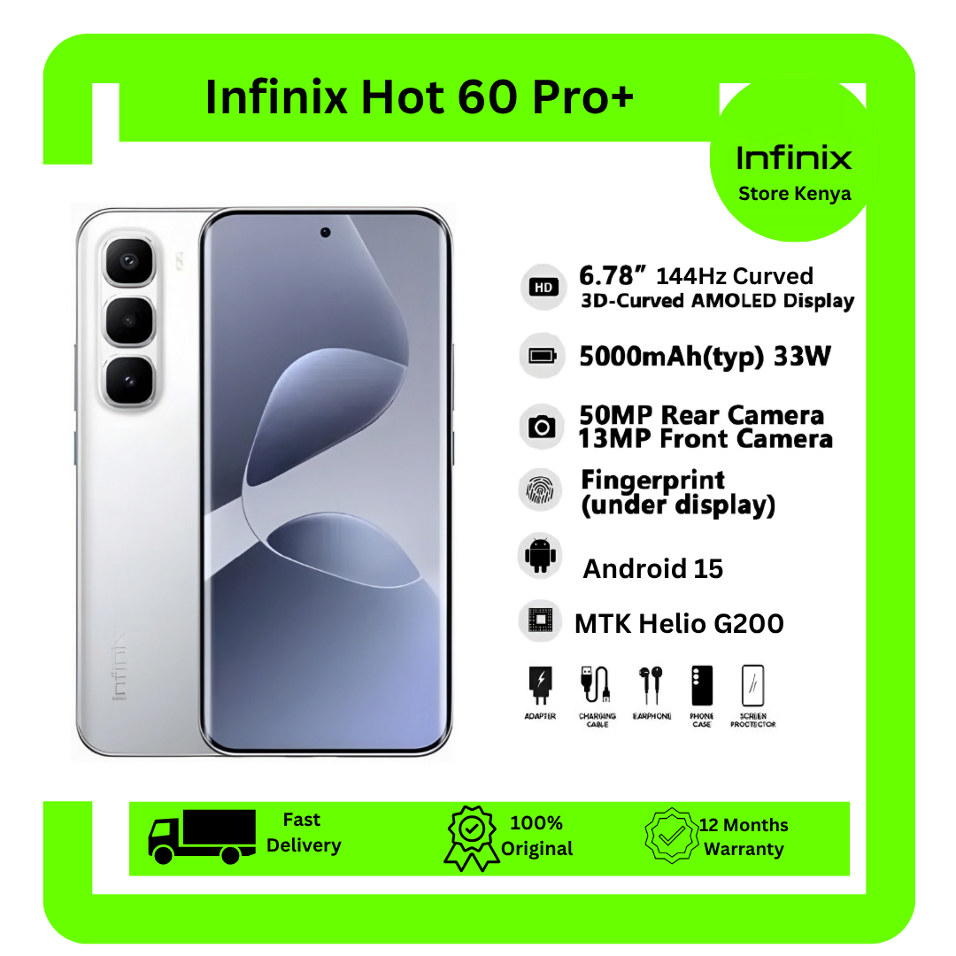 [New Arrival] Infinix Hot 60 Pro Plus 256GB+16(8+8)GB 6.78" 144Hz Curved AMOLED Display 50+13MP Camera 5160mAh Battery 45W Fast Charging Corning Gorilla Glass 7i IP65 Infinix Hot 60 Pro+ AI Smartphone