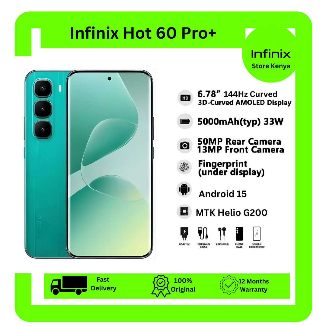 [New Arrival] Infinix Hot 60 Pro Plus 256GB+16(8+8)GB 6.78" 144Hz Curved AMOLED Display 50+13MP Camera 5160mAh Battery 45W Fast Charging Corning Gorilla Glass 7i IP65 Infinix Hot 60 Pro+ AI Smartphone