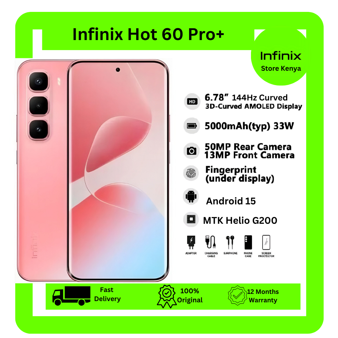 [New Arrival] Infinix Hot 60 Pro Plus 256GB+16(8+8)GB 6.78" 144Hz Curved AMOLED Display 50+13MP Camera 5160mAh Battery 45W Fast Charging Corning Gorilla Glass 7i IP65 Infinix Hot 60 Pro+ AI Smartphone