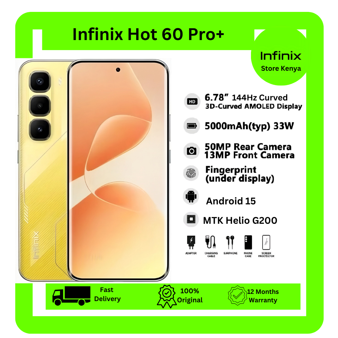 [New Arrival] Infinix Hot 60 Pro Plus 256GB+16(8+8)GB 6.78" 144Hz Curved AMOLED Display 50+13MP Camera 5160mAh Battery 45W Fast Charging Corning Gorilla Glass 7i IP65 Infinix Hot 60 Pro+ AI Smartphone