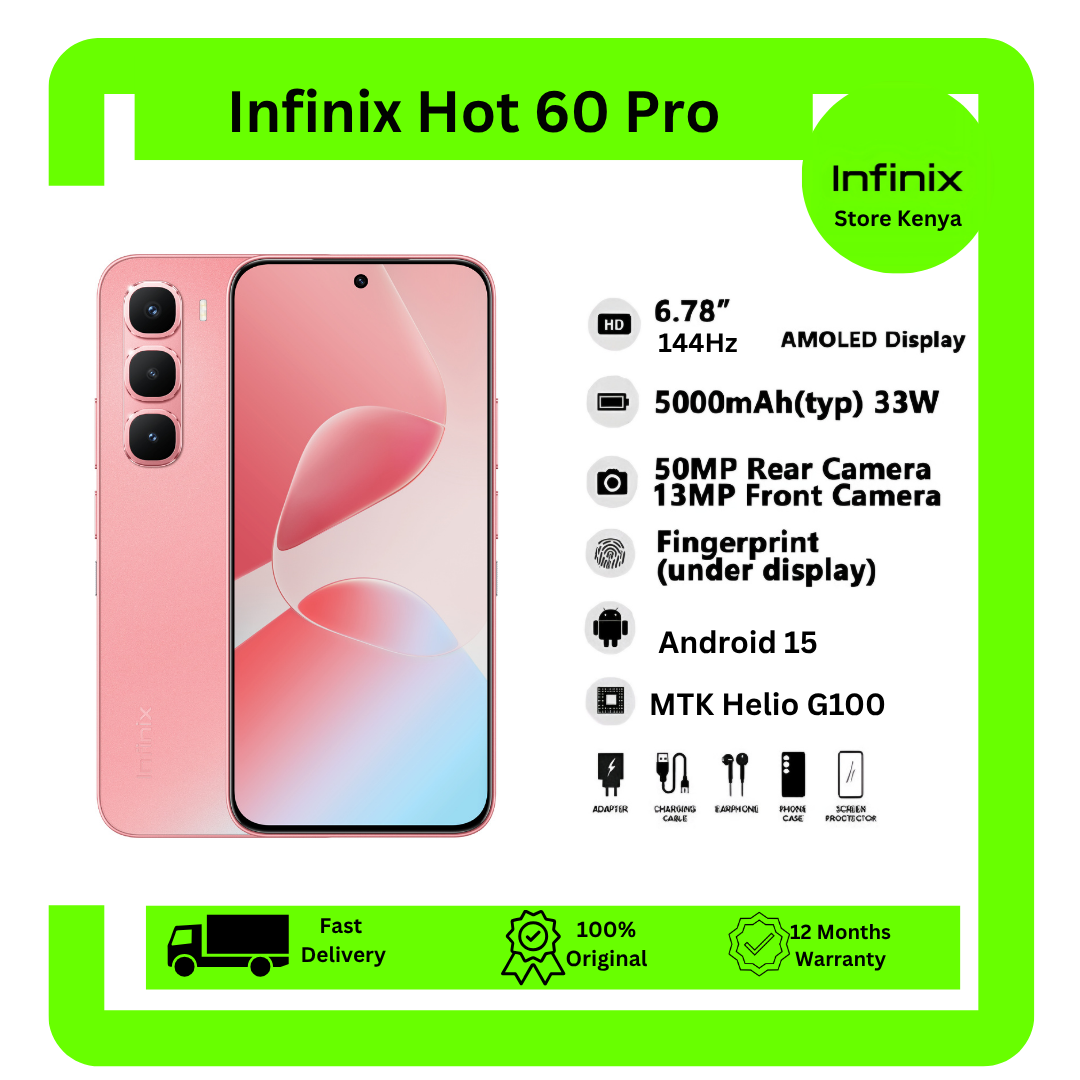 [New arrivals] Infinix Hot 60 Pro 128GB+16(8+8)GB 6.78" 144Hz Screen 4G Phone Dual SIM 5160mAh Battery 45W Charging 50MP Camera Fingerprint Lock Android 15 G200 Smart AI Phones
