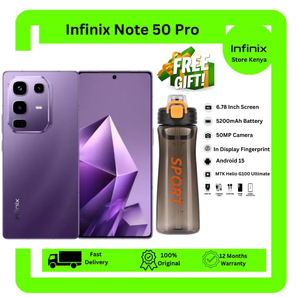 [NEW  ARRIVAL DEAL[ Infinix Note 50 PRO 256GB+16GB (8+8)GB RAM 6.78" 144Hz Screen Dual SIM Phone 90W 5200mAh 50MP Camera Android 15 MediaTek Helio G100 Ultimate Smart AI Phones + FREE GIFT