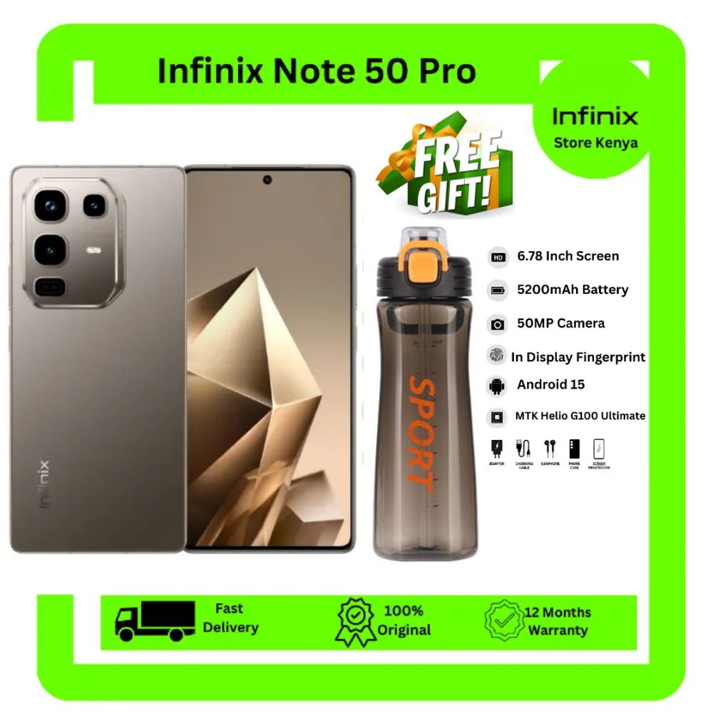 [NEW  ARRIVAL DEAL[ Infinix Note 50 PRO 256GB+16GB (8+8)GB RAM 6.78" 144Hz Screen Dual SIM Phone 90W 5200mAh 50MP Camera Android 15 MediaTek Helio G100 Ultimate Smart AI Phones + FREE GIFT