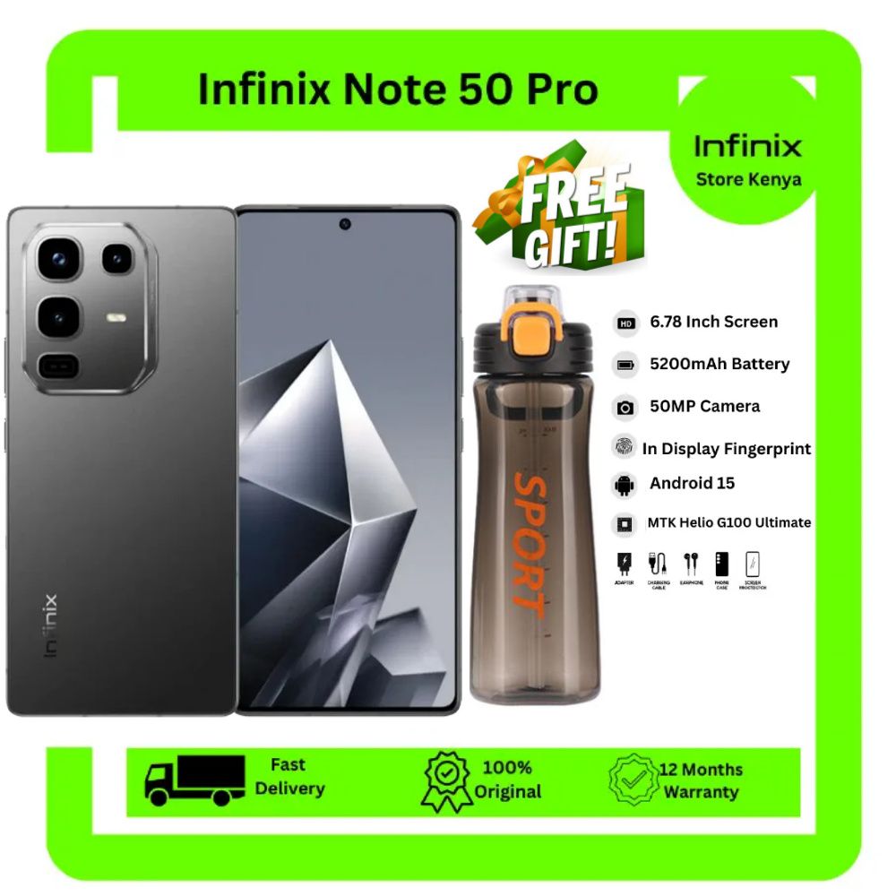 [NEW  ARRIVAL DEAL[ Infinix Note 50 PRO 256GB+16GB (8+8)GB RAM 6.78" 144Hz Screen Dual SIM Phone 90W 5200mAh 50MP Camera Android 15 MediaTek Helio G100 Ultimate Smart AI Phones + FREE GIFT