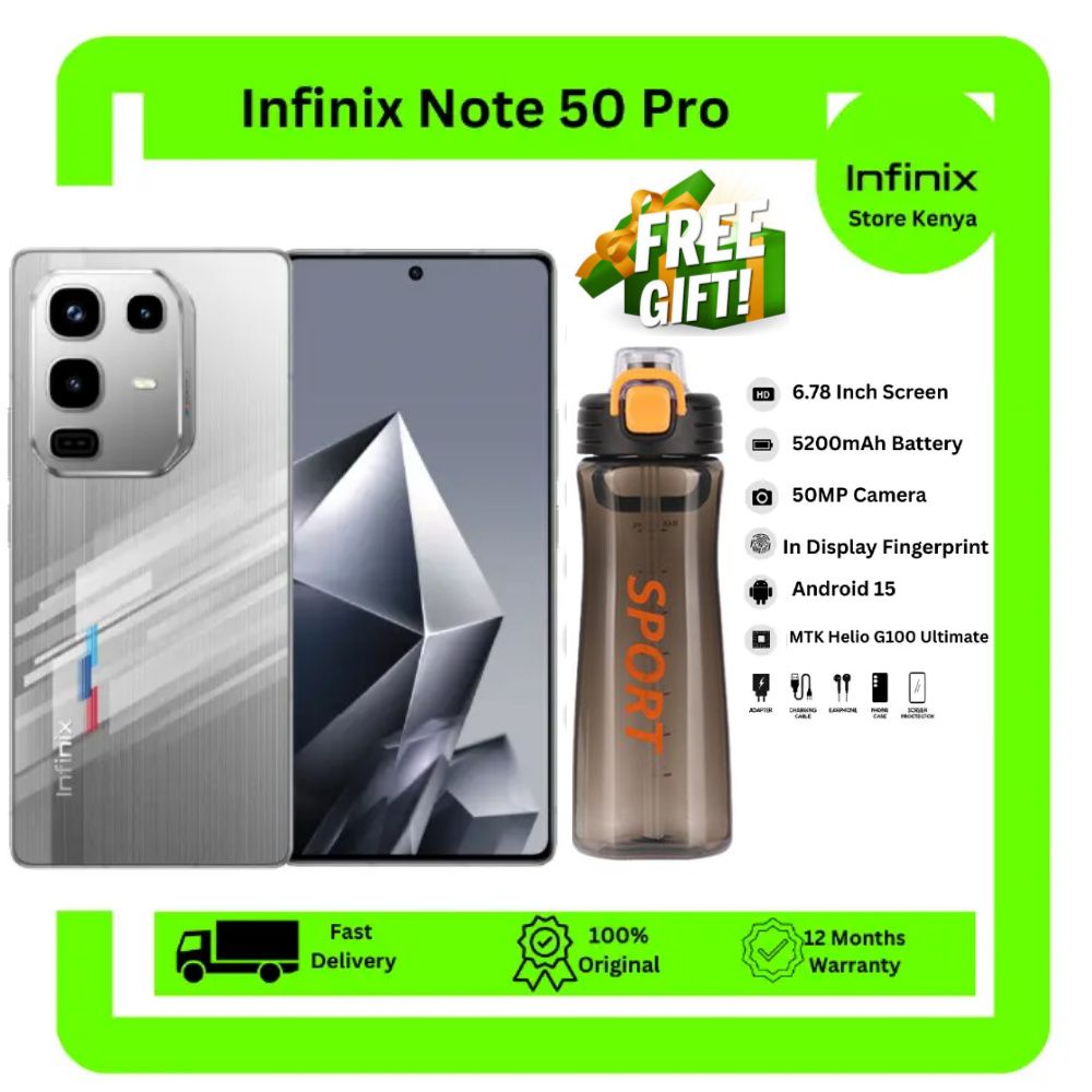 [NEW  ARRIVAL DEAL[ Infinix Note 50 PRO 256GB+16GB (8+8)GB RAM 6.78" 144Hz Screen Dual SIM Phone 90W 5200mAh 50MP Camera Android 15 MediaTek Helio G100 Ultimate Smart AI Phones + FREE GIFT
