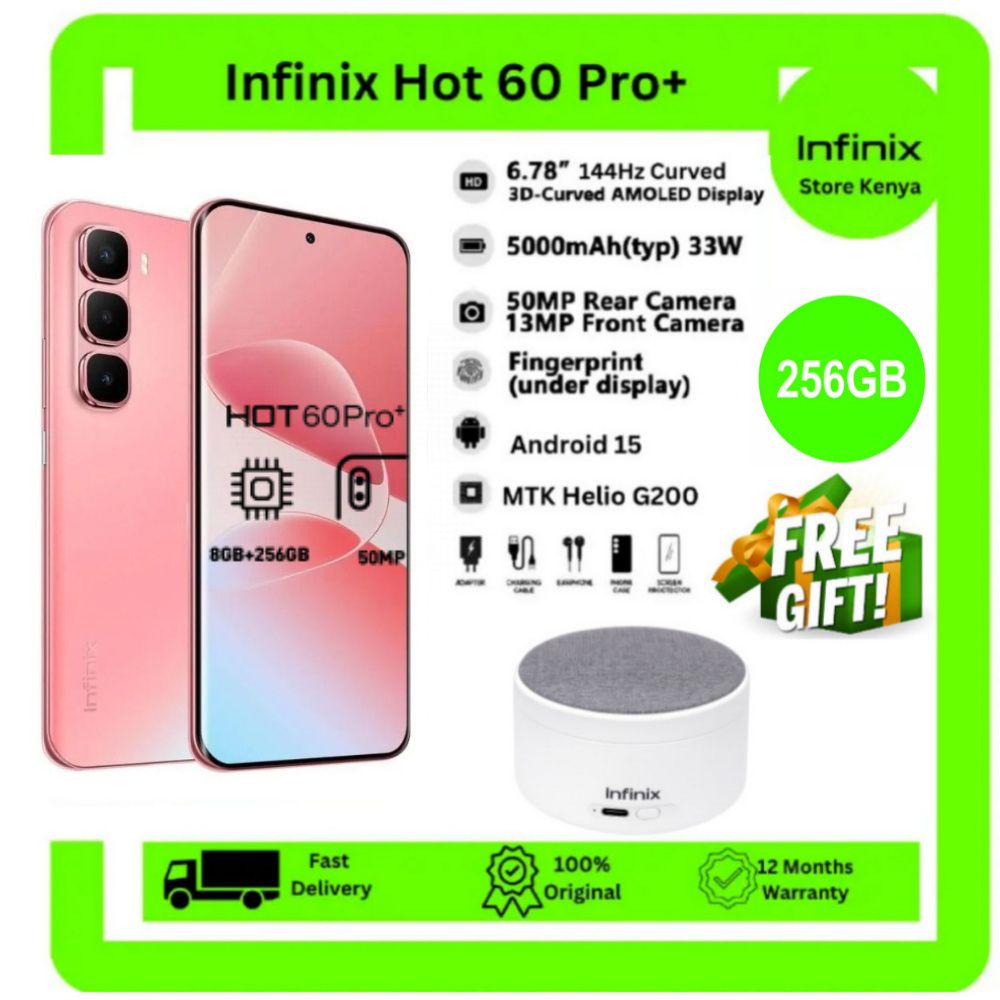 [SUPER SALE]Infinix Hot 60 Pro Plus 256GB+16(8+8)GB 6.78" 144Hz Curved AMOLED Display 50+13MP Camera 5160mAh Battery 45W Fast Charging Corning Gorilla Glass 7i IP65 + FREE GIFT