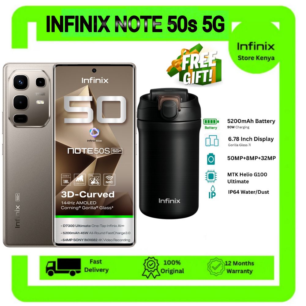 [Super New Arrival] Infinix Note 50S 5G Network 256GB+16GB (8+8)GB RAM 6.78" 144Hz Screen Dual SIM Phone 63MP Camera 5200mAh Battery45W charging Android 15 MediaTek Dimensity 7300 Ultimate + FREE GIFT