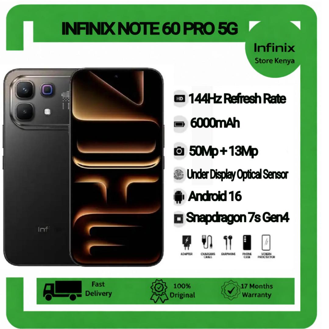 New Launch Deal INFINIX Note 60 Pro 5G Snapdragon 7s Gen 4 6.78" AMOLED 6000mAh 50MP AI Cam 8GB+8GB RAM 256GB ROM, 90W Wired 30W Wireless Charge