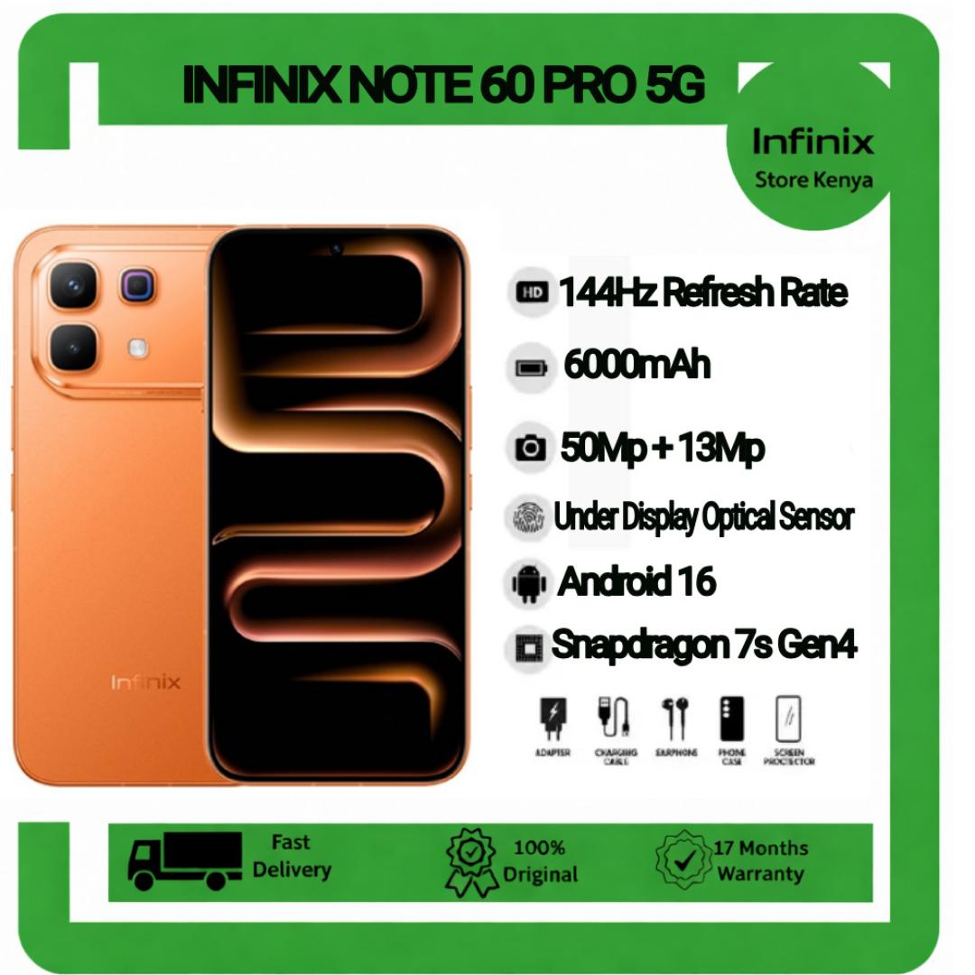 New Launch Deal INFINIX Note 60 Pro 5G Snapdragon 7s Gen 4 6.78" AMOLED 6000mAh 50MP AI Cam 8GB+8GB RAM 256GB ROM, 90W Wired 30W Wireless Charge