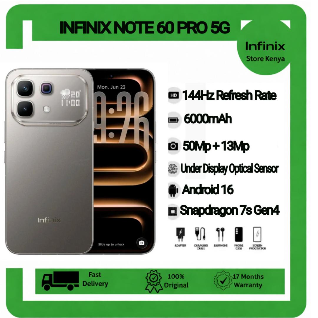 New Launch Deal INFINIX Note 60 Pro 5G Snapdragon 7s Gen 4 6.78" AMOLED 6000mAh 50MP AI Cam 8GB+8GB RAM 256GB ROM, 90W Wired 30W Wireless Charge