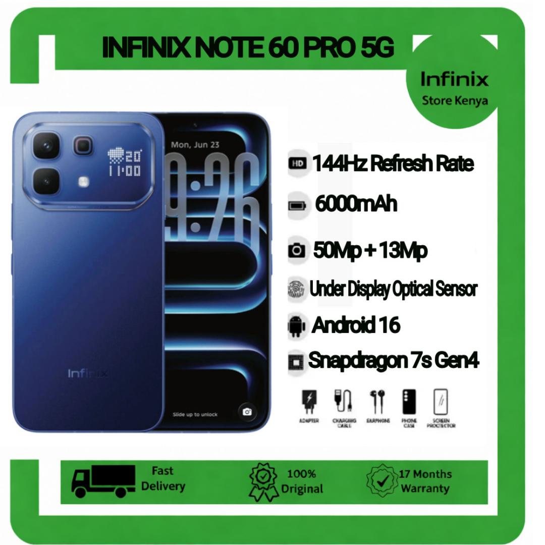 New Launch Deal INFINIX Note 60 Pro 5G Snapdragon 7s Gen 4 6.78" AMOLED 6000mAh 50MP AI Cam 8GB+8GB RAM 256GB ROM, 90W Wired 30W Wireless Charge