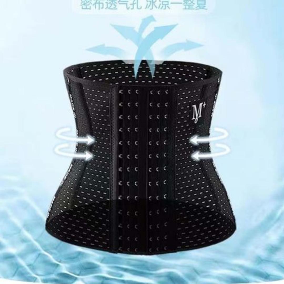 Breathable Corset Waist Trainer Slimming Belt Tummy Reduction  Cream Trimmer Sport Gym Fat Burner Elastic Shapewear Women Ladies Tummy Belly Slim Belt Band Body Building Sheath Flat Girdle Postpartum