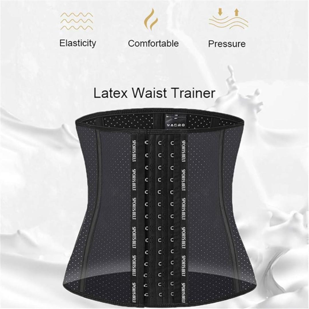Heavy duty waist trainer Slimming Belt Tummy Reduction  Cream Trimmer Sport Gym Fat Burner Elastic Shapewear Women Ladies Tummy Belly Slim Belt Band Body Building Sheath Flat Girdle Postpartum