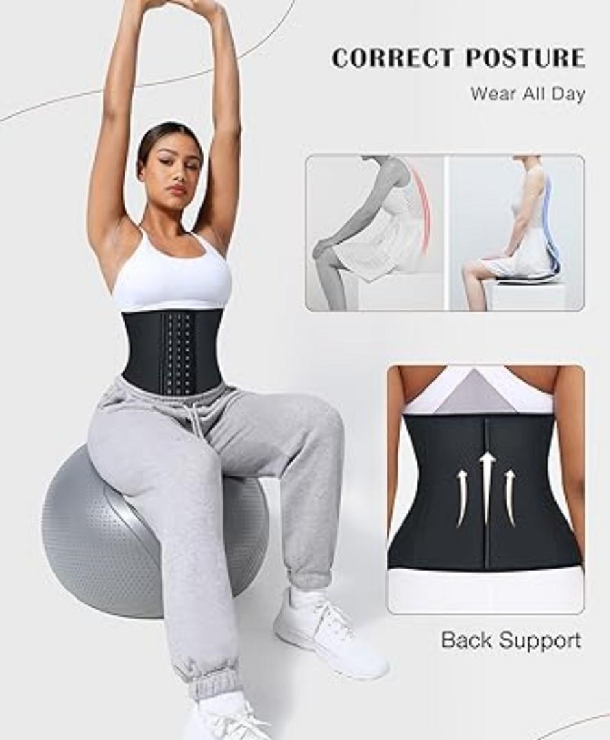 Heavy duty waist trainer Slimming Belt Tummy Reduction  Cream Trimmer Sport Gym Fat Burner Elastic Shapewear Women Ladies Tummy Belly Slim Belt Band Body Building Sheath Flat Girdle Postpartum