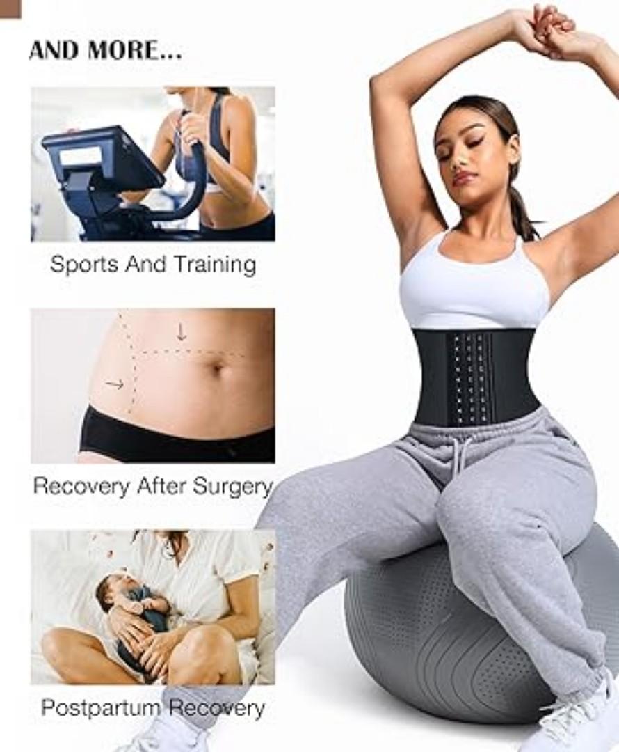 Heavy duty waist trainer Slimming Belt Tummy Reduction  Cream Trimmer Sport Gym Fat Burner Elastic Shapewear Women Ladies Tummy Belly Slim Belt Band Body Building Sheath Flat Girdle Postpartum