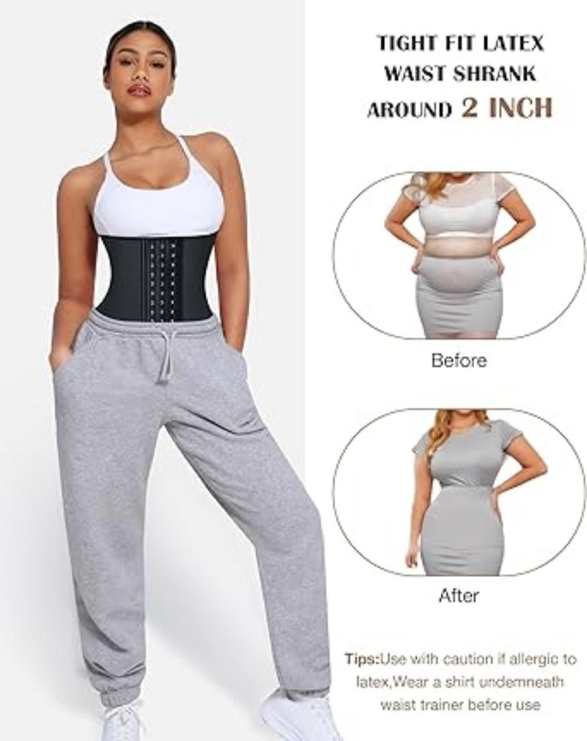 Heavy duty waist trainer Slimming Belt Tummy Reduction  Cream Trimmer Sport Gym Fat Burner Elastic Shapewear Women Ladies Tummy Belly Slim Belt Band Body Building Sheath Flat Girdle Postpartum