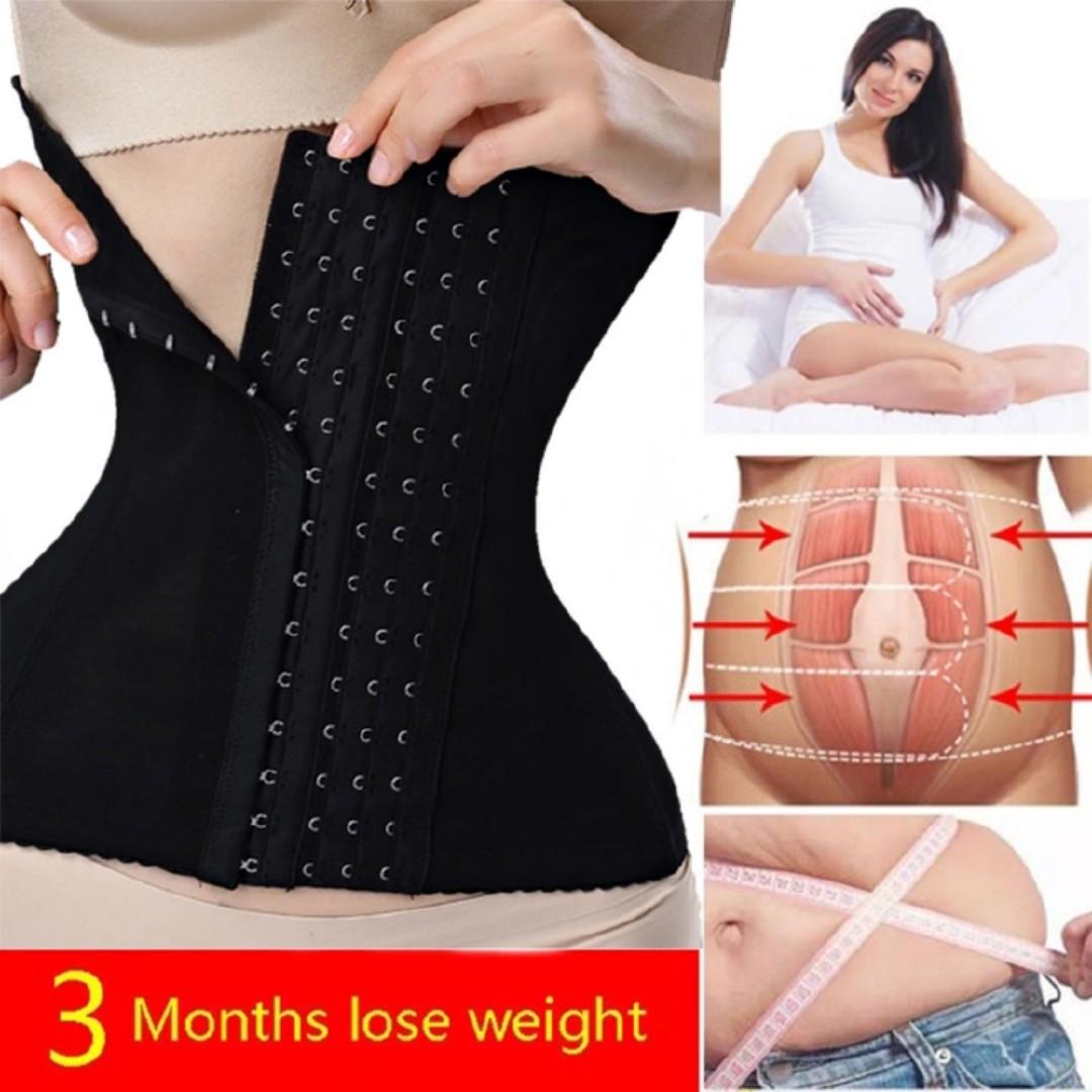 Heavy duty waist trainer Slimming Belt Tummy Reduction  Cream Trimmer Sport Gym Fat Burner Elastic Shapewear Women Ladies Tummy Belly Slim Belt Band Body Building Sheath Flat Girdle Postpartum