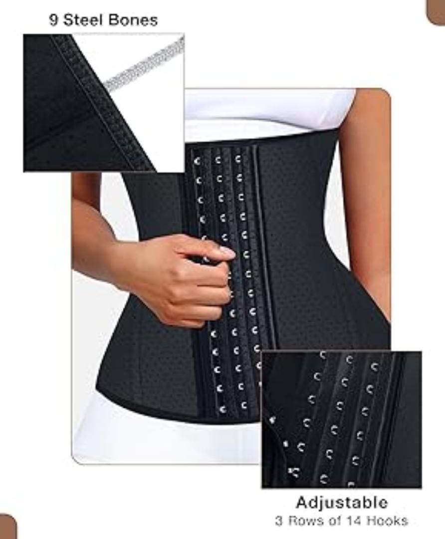 Heavy duty waist trainer Slimming Belt Tummy Reduction  Cream Trimmer Sport Gym Fat Burner Elastic Shapewear Women Ladies Tummy Belly Slim Belt Band Body Building Sheath Flat Girdle Postpartum