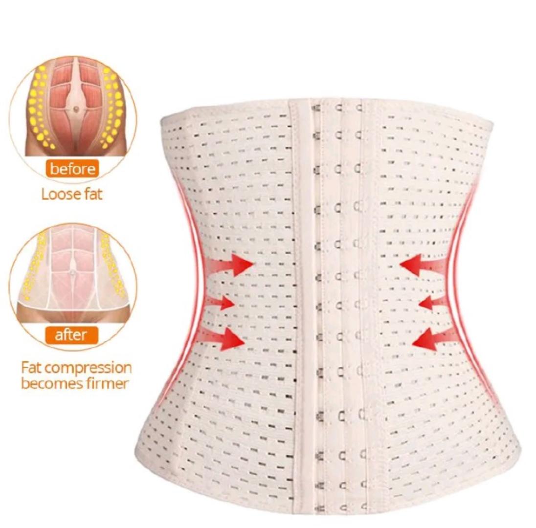 Breathable Corset Waist Trainer Slimming Belt Tummy Reduction  Cream Trimmer Sport Gym Fat Burner Elastic Shapewear Women Ladies Tummy Belly Slim Belt Band Body Building Sheath Flat Girdle Postpartum