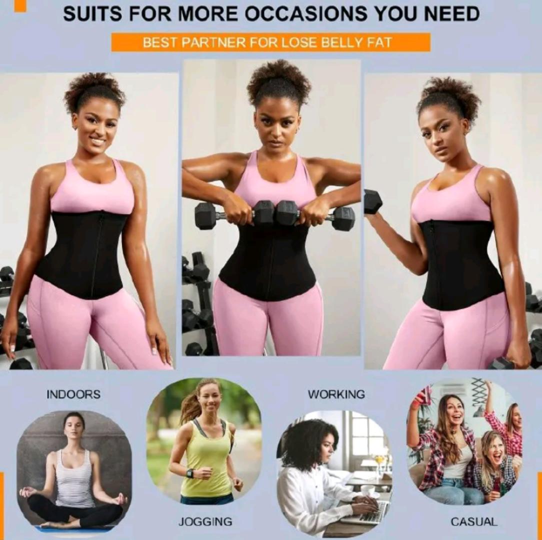 Double wrapCorset Waist Trainer Slimming Belt Tummy Reduction  Cream Trimmer Sport Gym Fat Burner Elastic Shapewear Women Ladies Tummy Belly Slim Belt Band Body Building Sheath Flat Girdle Postpartum