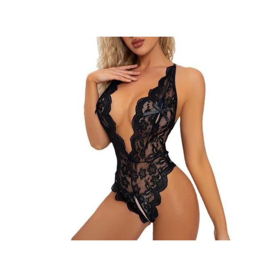 Sexy Crotchless Lingerie Women Lace Back Bandage Bra Sets Women Crotchless Fishnet Sexy Lingerie Stretch Open Crotch gift for wifeBody Erotic Costumes Teddy Baby Doll Dress Open Porn Underwear Set