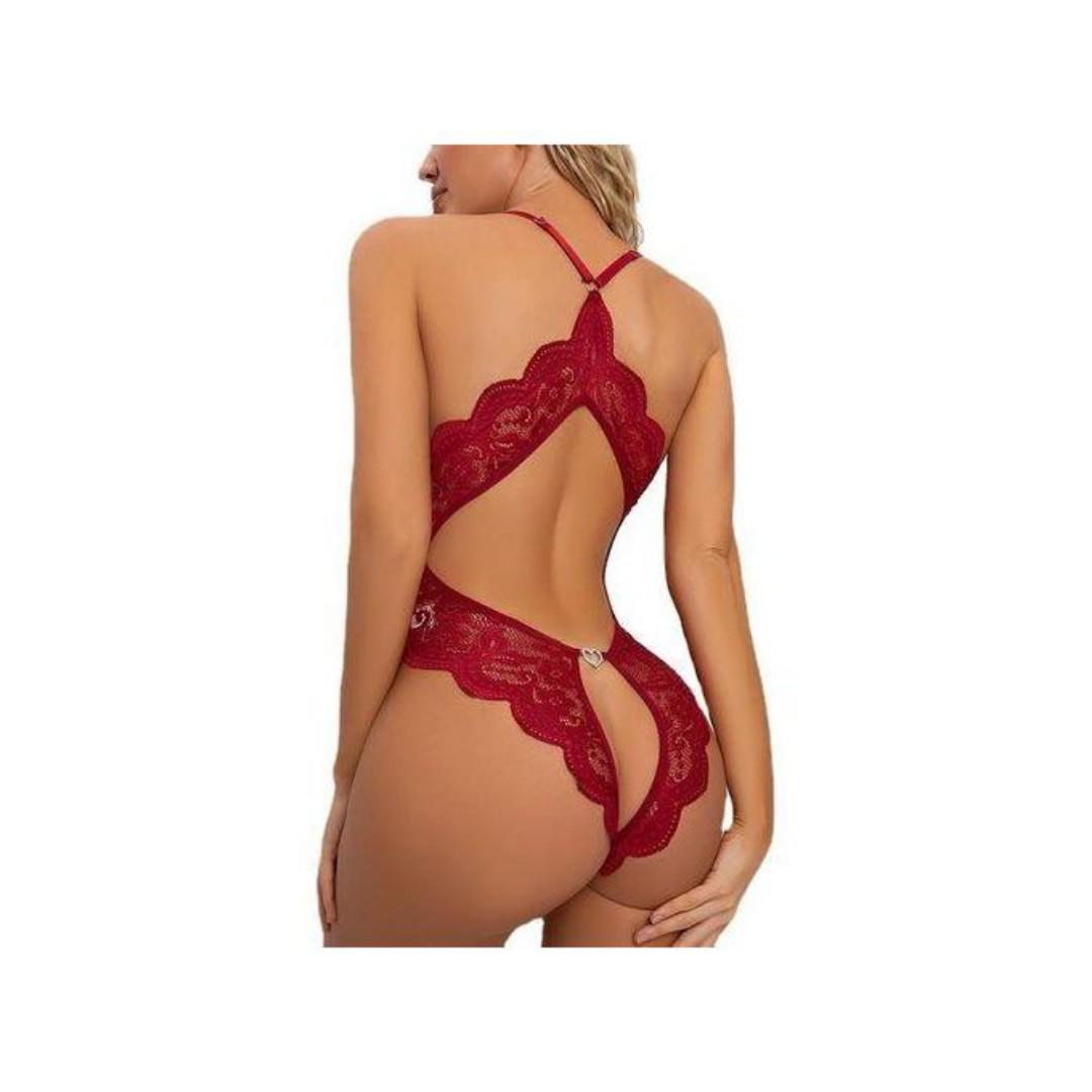 Sexy Crotchless Lingerie Women Lace Back Bandage Bra Sets Women Crotchless Fishnet Sexy Lingerie Stretch Open Crotch gift for wifeBody Erotic Costumes Teddy Baby Doll Dress Open Porn Underwear Set
