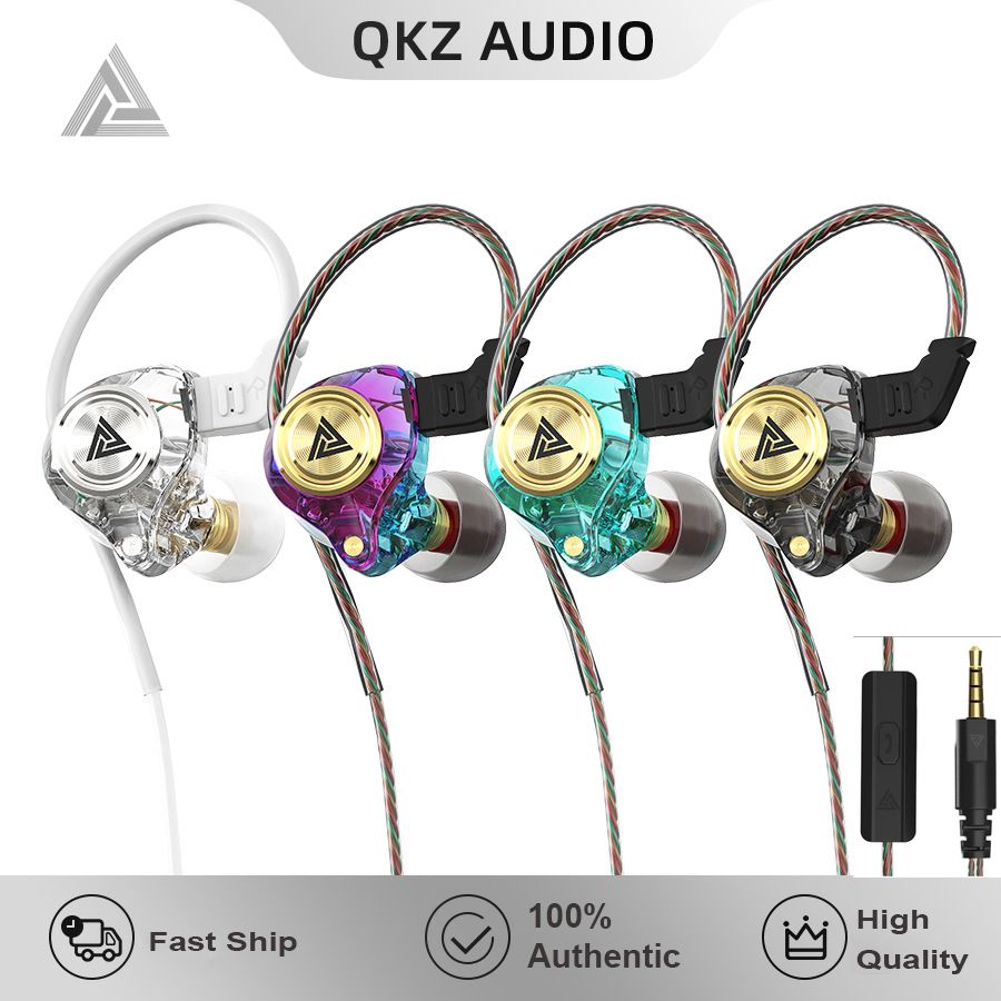 QKZ AK3 FiLe Copper Drive Earphone HIFI Subwoofer Wired Headphones Sports Noise Cancelling Earbuds Gaming Headset With Mic Wired Earphone Wire Control 3.5mm Audio Hi-res Sound QKZ Original Earphone