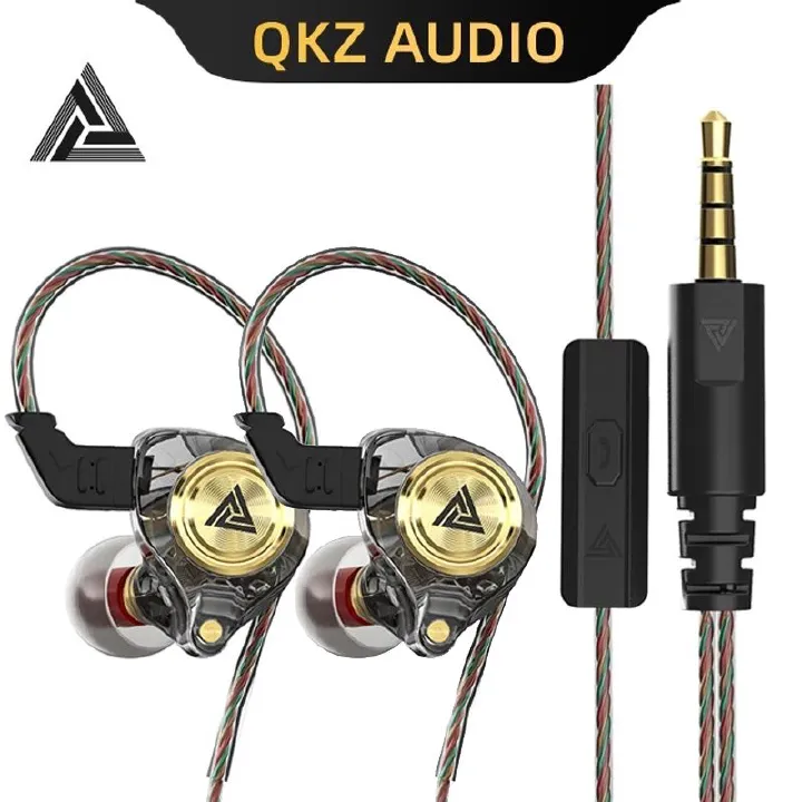 QKZ AK3 FiLe Copper Drive Earphone HIFI Subwoofer Wired Headphones Sports Noise Cancelling Earbuds Gaming Headset With Mic Wired Earphone Wire Control 3.5mm Audio Hi-res Sound QKZ Original Earphone