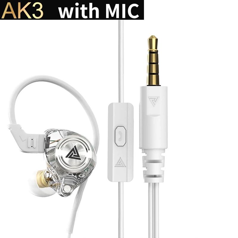 QKZ AK3 FiLe Copper Drive Earphone HIFI Subwoofer Wired Headphones Sports Noise Cancelling Earbuds Gaming Headset With Mic Wired Earphone Wire Control 3.5mm Audio Hi-res Sound QKZ Original Earphone