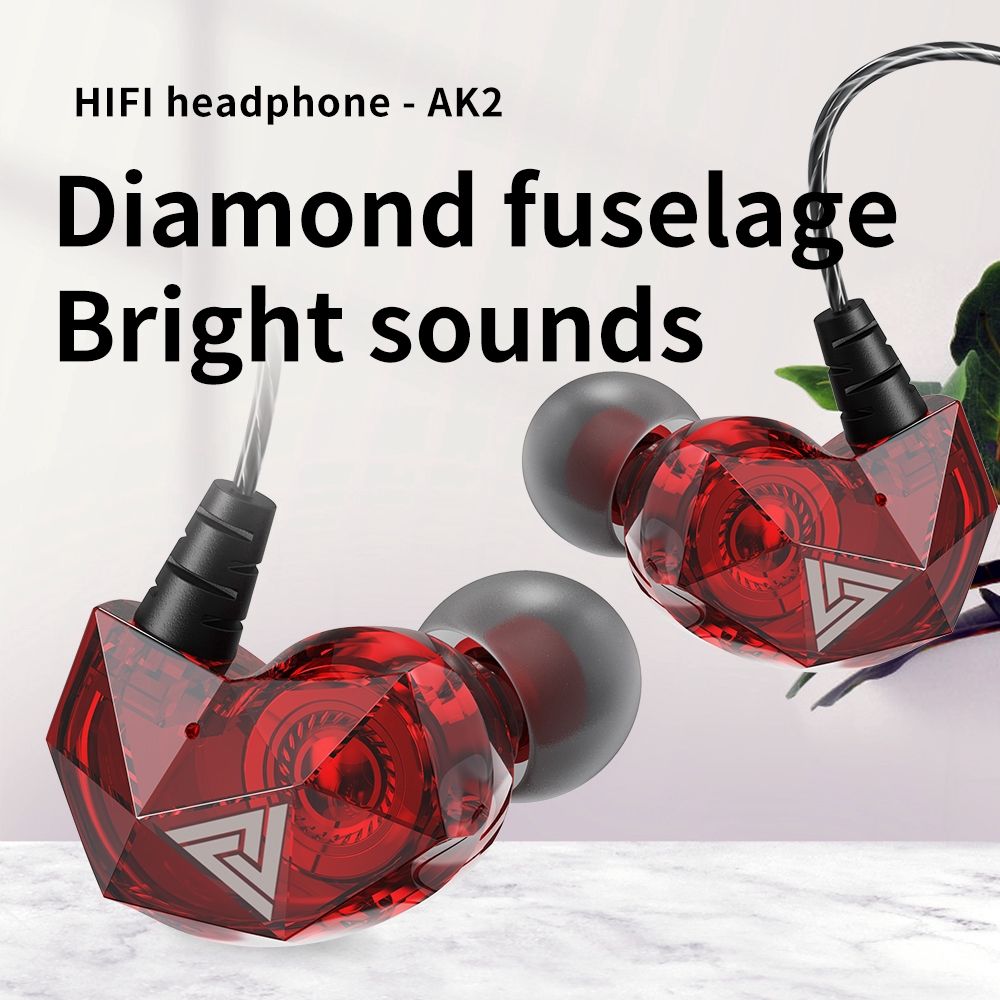 QKZ AK2 In-Ear Headphones High-Fidelity Sound with Ergonomic Design Universal 3.5mm Audio Jack Wired Earphone QKZ Original Earphones Wire Control Monitor Dynamic Driver Deep Bass Sports Earbuds