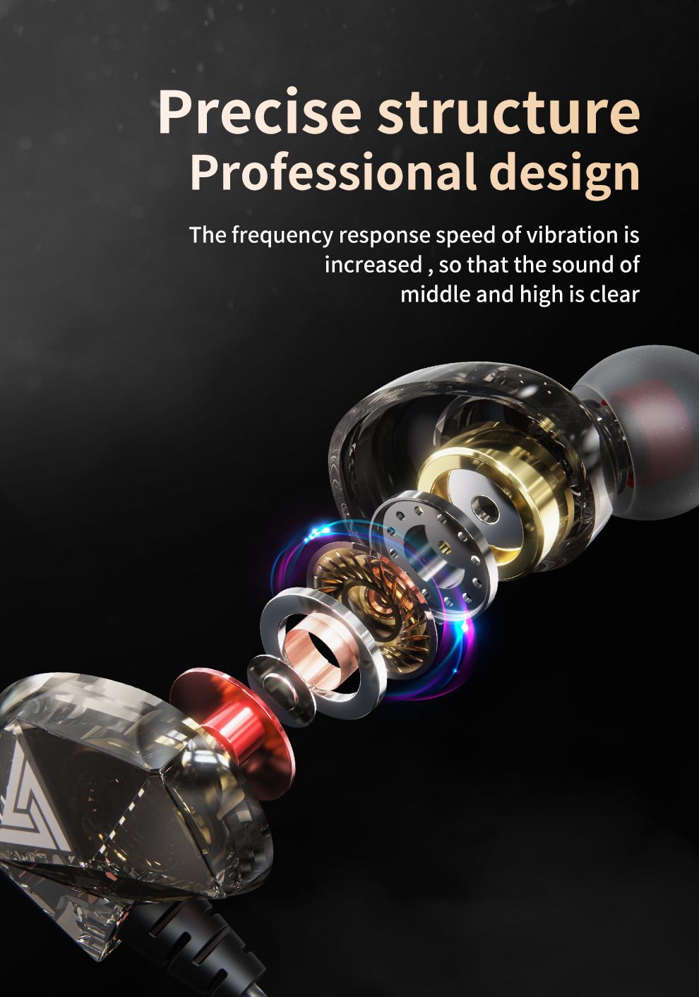 QKZ AK2 In-Ear Headphones High-Fidelity Sound with Ergonomic Design Universal 3.5mm Audio Jack Wired Earphone QKZ Original Earphones Wire Control Monitor Dynamic Driver Deep Bass Sports Earbuds