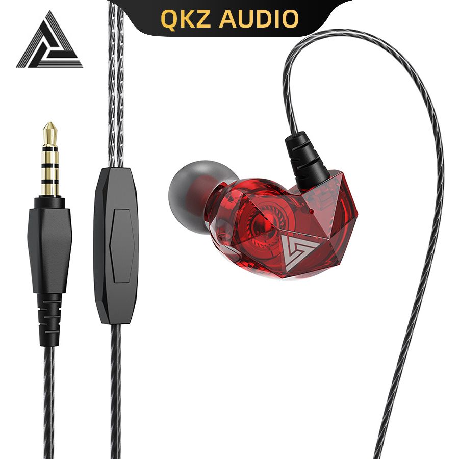 QKZ AK2 High-Fidelity Sound Bass Earphones QKZ Wired Headphones In Ear Monitor Noise Cancelling 3.5mm Audio Jack For Android iPad Computer Laptop Gaming Earphone QKZ Original Sports Earphone With Mic