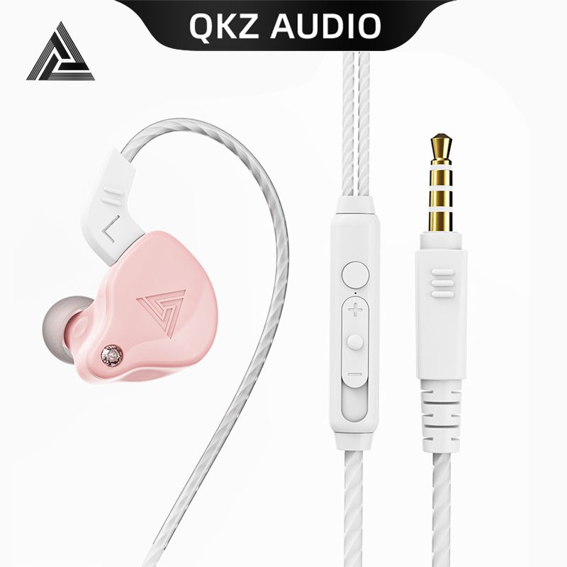 QKZ AK6-X Wired Earphones With Mic Volume wire control HIFI Stereo Wire Headphone in-Ear Sports Earphone Noise Cancelling Earphone computer ipad laptop earphone Original QKZ Earphones