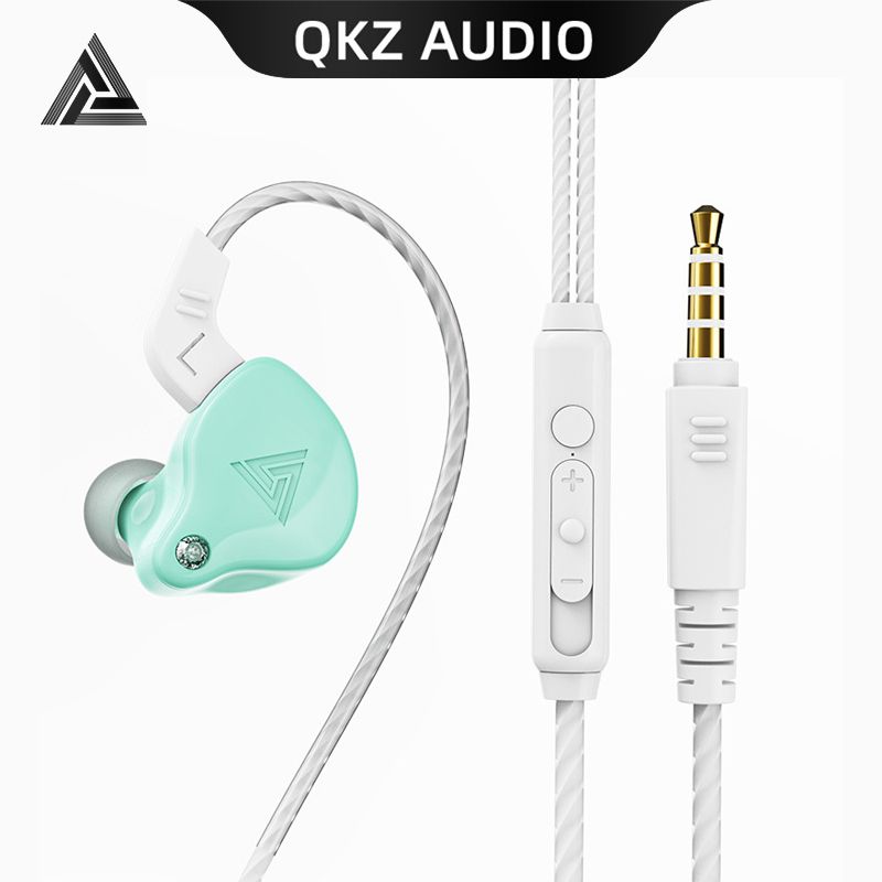QKZ AK6-X Wired Earphones With Mic Volume wire control HIFI Stereo Wire Headphone in-Ear Sports Earphone Noise Cancelling Earphone computer ipad laptop earphone Original QKZ Earphones