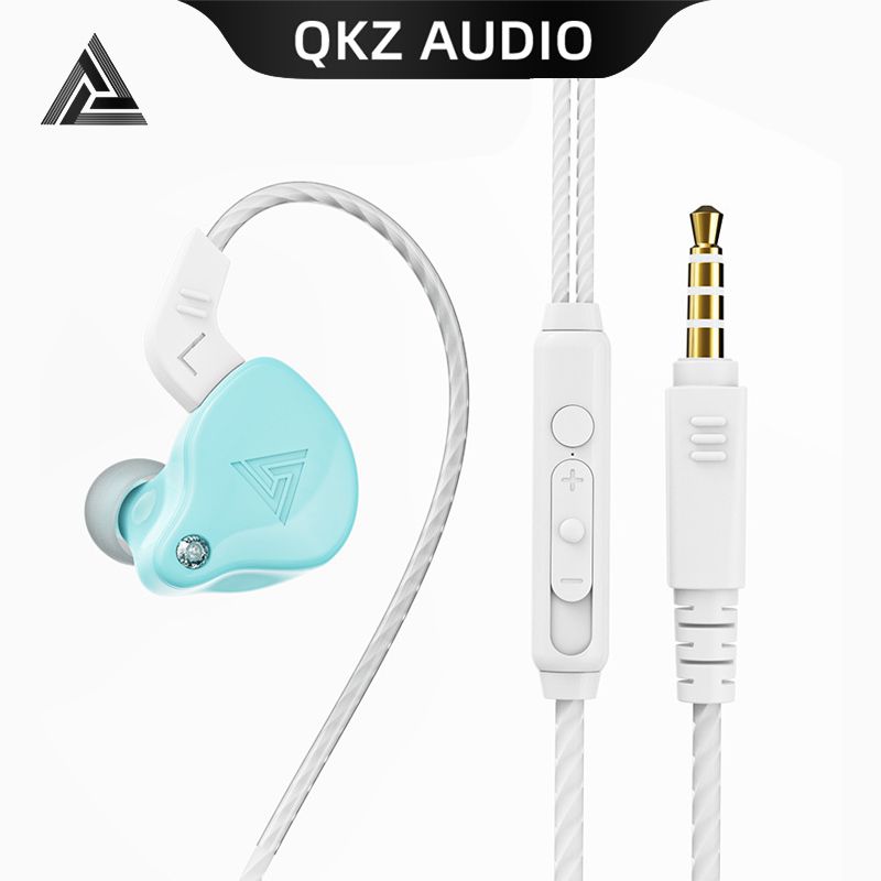 QKZ AK6-X Wired Earphones With Mic Volume wire control HIFI Stereo Wire Headphone in-Ear Sports Earphone Noise Cancelling Earphone computer ipad laptop earphone Original QKZ Earphones