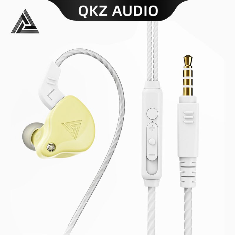 QKZ AK6-X Wired Earphones With Mic Volume wire control HIFI Stereo Wire Headphone in-Ear Sports Earphone Noise Cancelling Earphone computer ipad laptop earphone Original QKZ Earphones