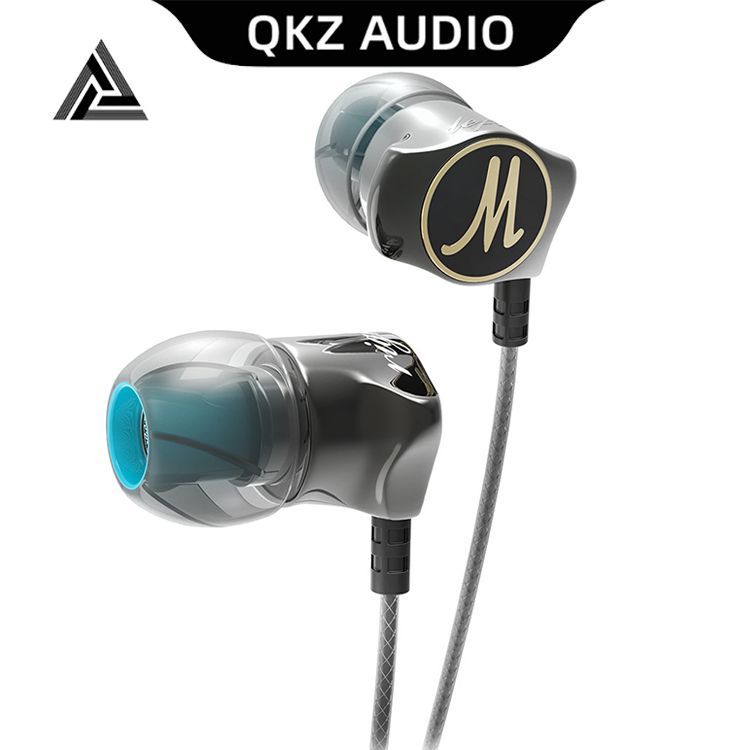 QKZ DM7 Earphone Metal Stereo Noise Cancelling In-ear Headset Built-in Mic HiFi Heavy Bass 3.5mm Universal Earbuds Gaming Earphone For Computer Laptop Earphone With Mic QKZ Earphones