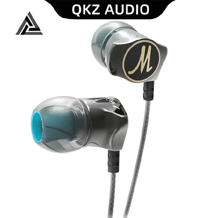 QKZ DM7 Earphone Metal Stereo Noise Cancelling In-ear Headset Built-in Mic HiFi Heavy Bass 3.5mm Universal Earbuds Gaming Earphone For Computer Laptop Earphone With Mic QKZ Earphones