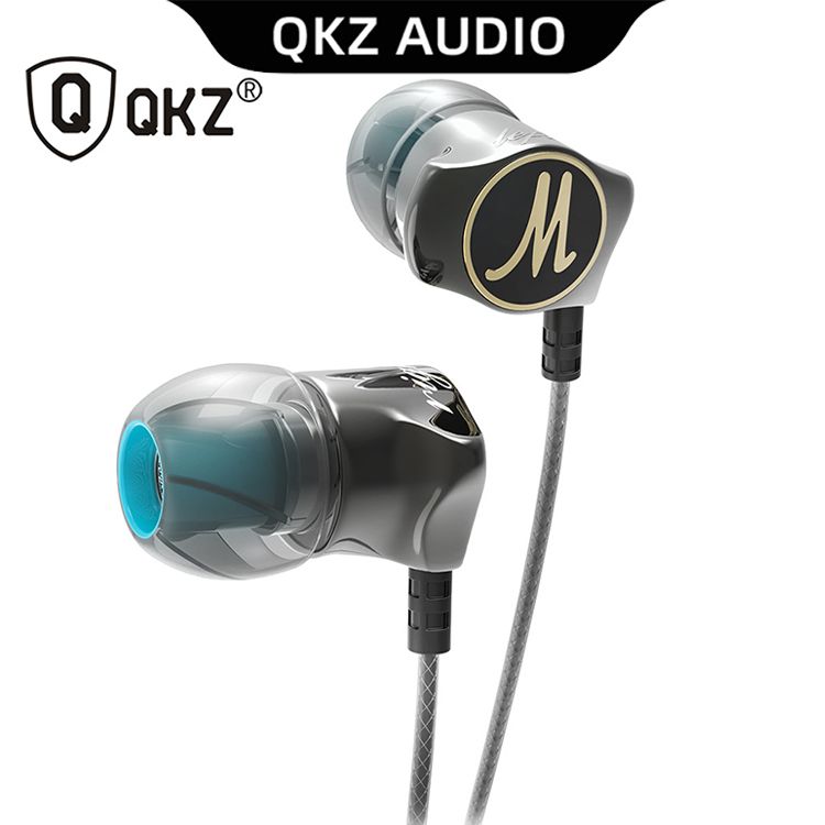 QKZ DM7 Earphone Metal Stereo Noise Cancelling In-ear Headset Built-in Mic HiFi Heavy Bass 3.5mm Universal Earbuds Gaming Earphone For Computer Laptop Earphone With Mic QKZ Earphones