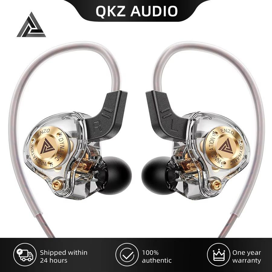 QKZ ENZO 11mm Large Dynamic Drive Earphone In ear Music IEMs With Microphone Gaming Earbuds Audiophile Headset