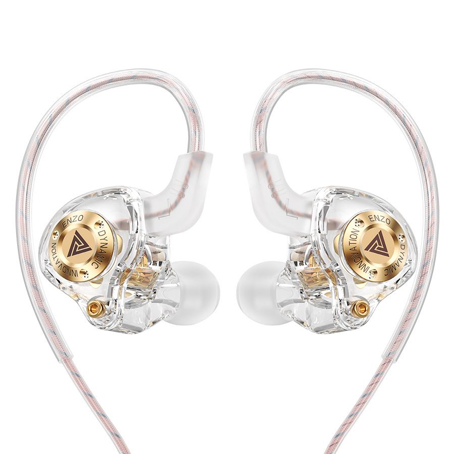 QKZ ENZO Wired Earphone with Microphone HiFi Music Monitor Bass Headphones Noise Cancelling Original Earphones Wire Control Headset For Games Sports Headphone Wire Earphone For Android Phone