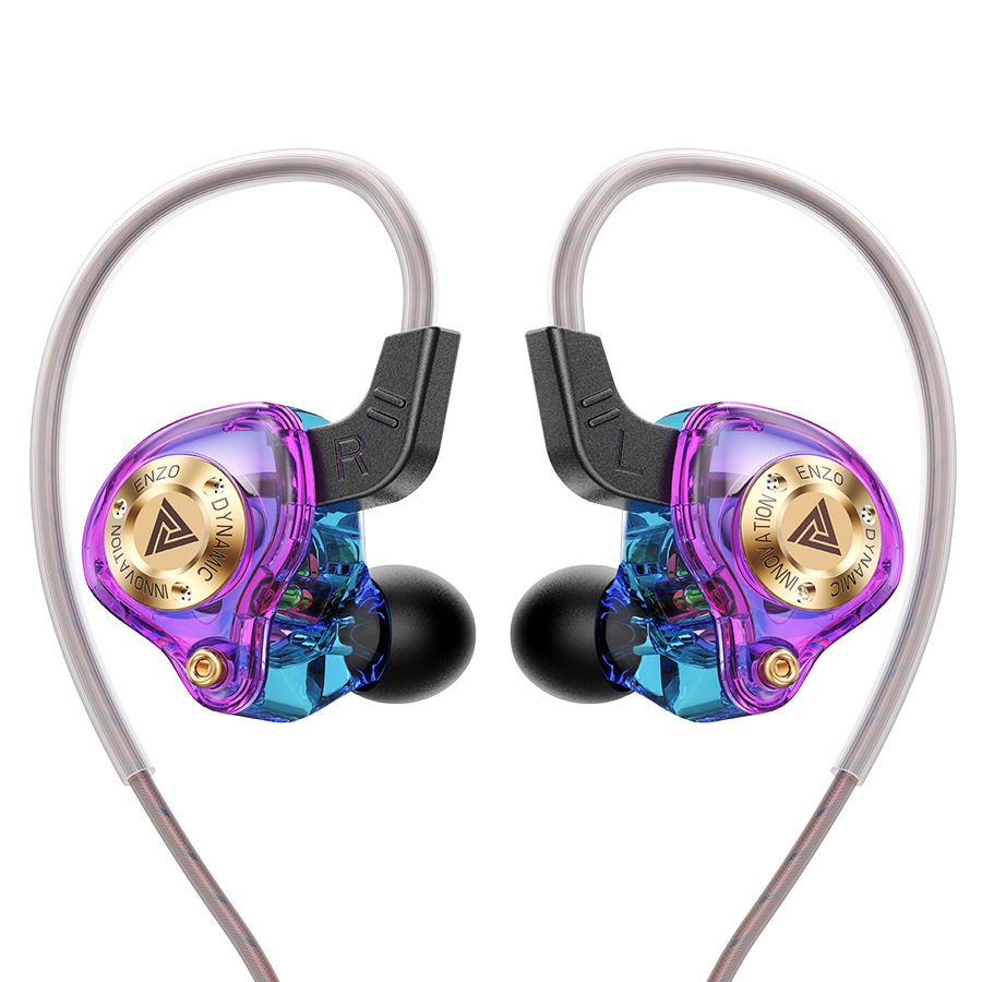 QKZ ENZO Wired Earphone with Microphone HiFi Music Monitor Bass Headphones Noise Cancelling Original Earphones Wire Control Headset For Games Sports Headphone Wire Earphone For Android Phone