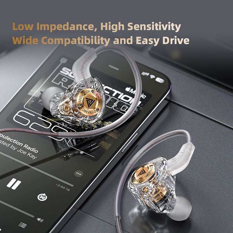 QKZ ENZO Wired Earphone with Microphone HiFi Music Monitor Bass Headphones Noise Cancelling Original Earphones Wire Control Headset For Games Sports Headphone Wire Earphone For Android Phone