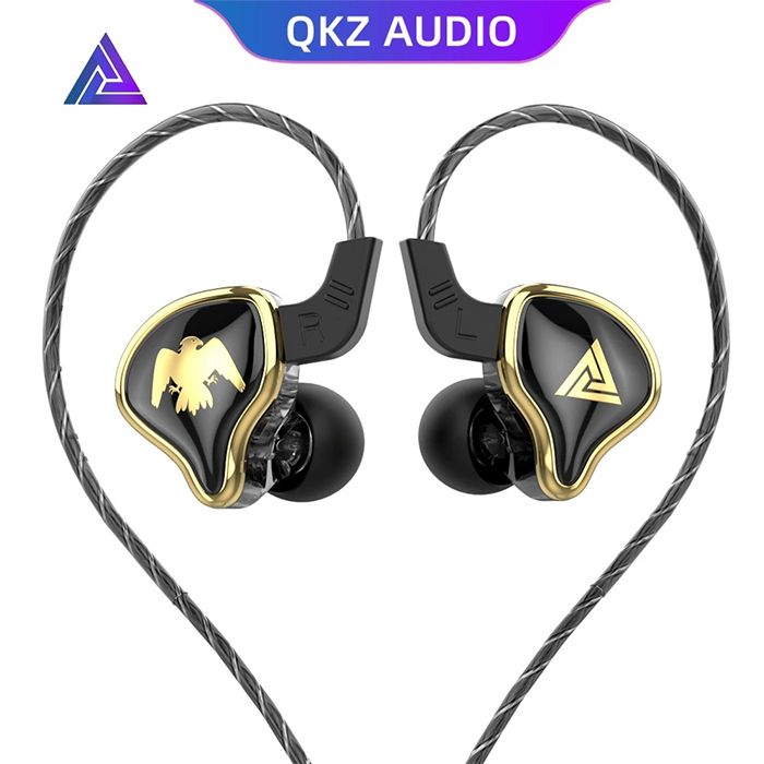 QKZ AK6 Ares Monitor Grade in-ear Dynamic Headphones Wired Earphones Noise Canceling Wire Control Headset For Computer Gaming Headphone 3.5MM Audio Earphones With Microphone