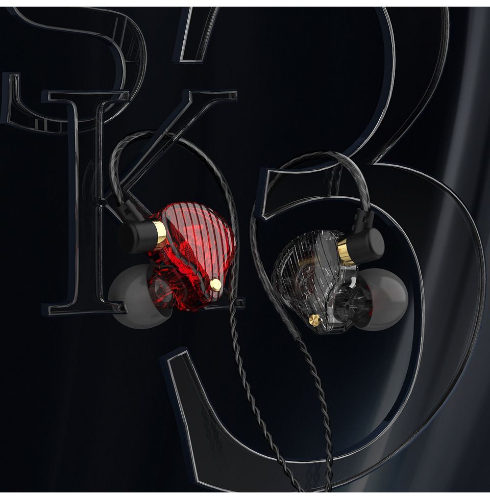 Original QKZ Earphones SK3 Earphone With MIC Wired Earphone 1.2Meters Line Control Noise Canceling Stereo Bass Sport Running Headset HIFI Monitor Earbuds Earpods Wired Headphone For Android Phone