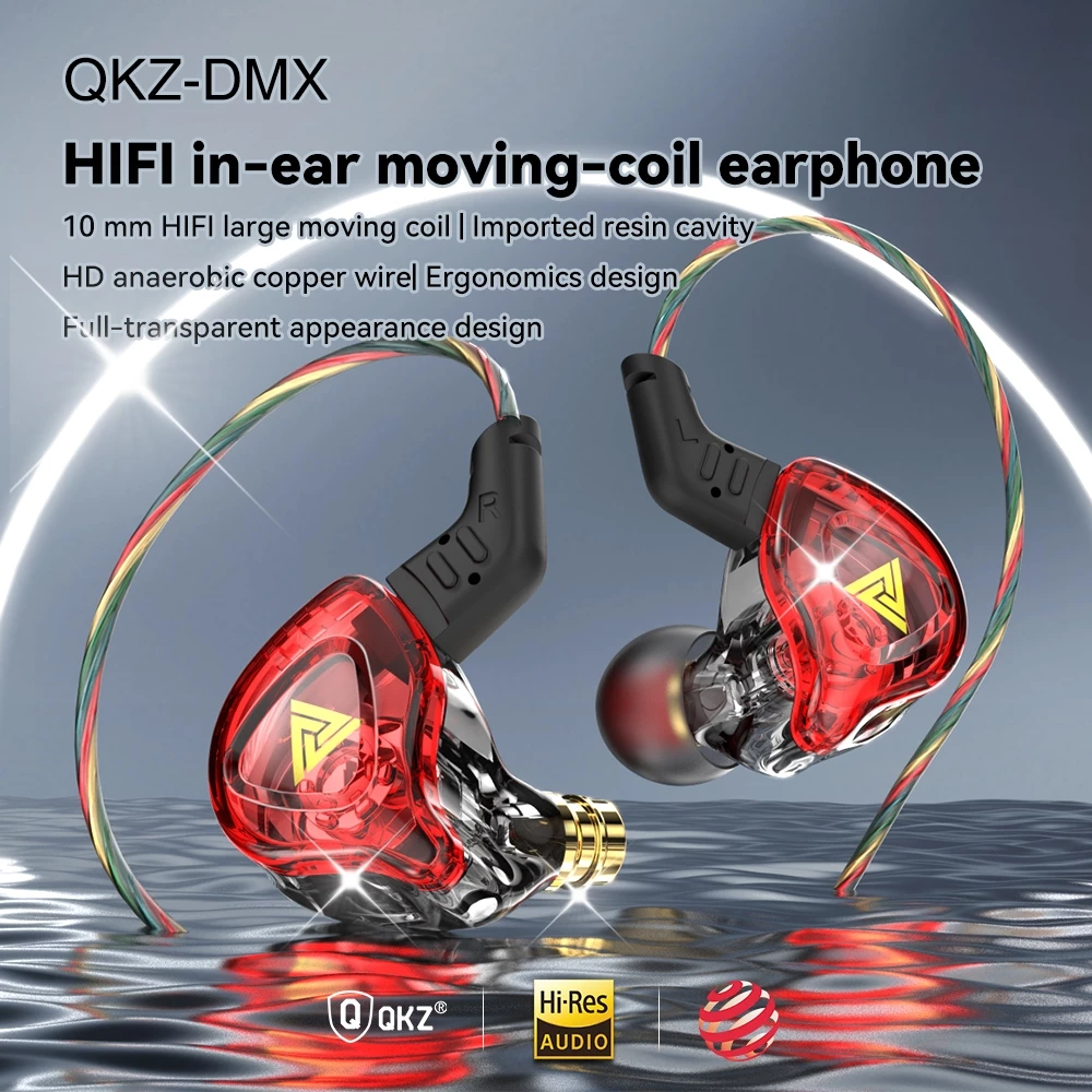 QKZ DMX Earphone Wired Earphone Sport Earbuds Stereo earphone Music Cell Phone Running Headset dj With HD Mic Noise Cancelling In Ear Monitor Earphones Wired Headset 3.5mm Jack Universal Android buds