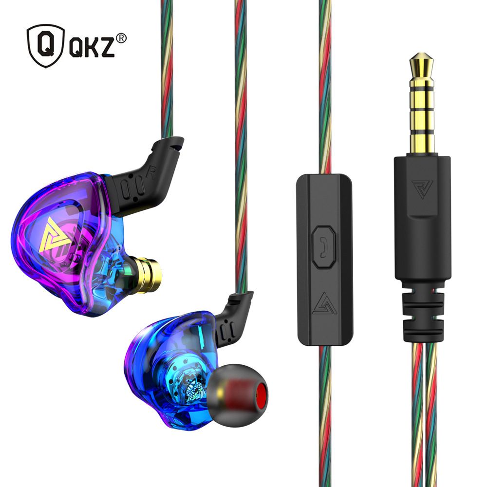 QKZ DMX Earphone Wired Control Head Earbuds Dynamic HIFI In Ear Earphone 3.5mm Wired DJ Monitor Earbud Sport Headset Dual Drive Wired Headphones with Mic Sport Headphones Gaming Earphones